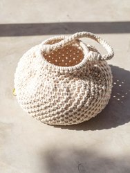 NAGA Macrame Vessel Basket Bag - Off White