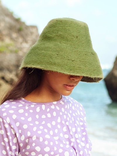 BRUNNA CO Naomi Jute Bucket Hat In Matcha Green product