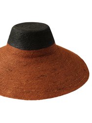 Riri Duo Jute Straw Hat In Burnt Sienna And Black