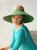 Riri Duo Jute Straw Hat In Natural And Kelly Green - Natural X Kelly Green