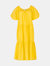 Rosemary Dotted Cotton Dress In Sunflower Yellow