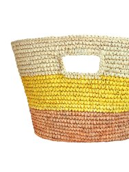 SAYAN Raffia Basket Bag - Yellow And Beige
