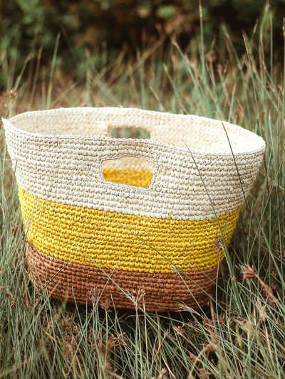 BRUNNA CO SAYAN Raffia Basket Bag - Yellow And Beige product