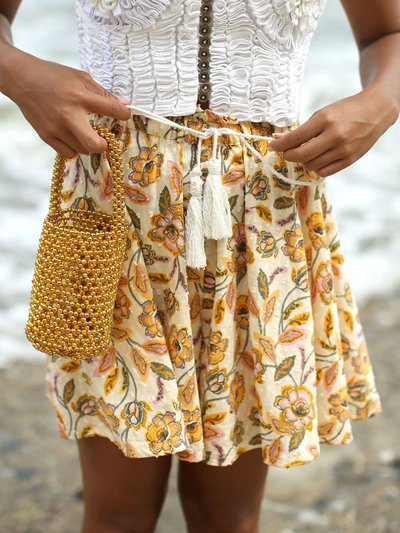 BRUNNA CO SEKAR Floral Batik Shorts In Marigold Yellow product