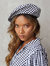 Simone Gingham Beret Hat In Black - Black