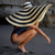 Solana Oversized Striped Straw Hat In Black X Nude