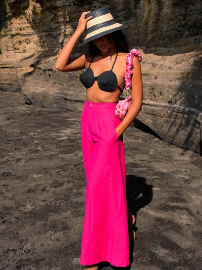 BRUNNA CO Taylor Wide-Leg Palazzo Pants In Hot Pink product