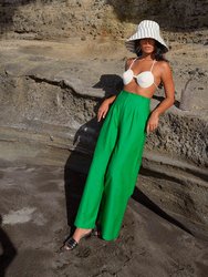 Taylor Wide-Leg Palazzo Pants In Kelly Green
