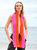 WAFFLE Crochet Scarf In Candy Pink & Tangerine Orange - Candy Pink & Tangerine Orange
