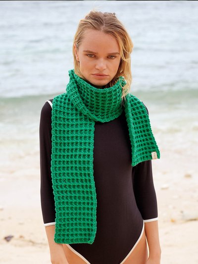 BRUNNA CO WAFFLE Crochet Scarf in Green product