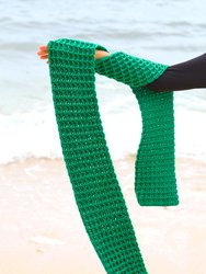 WAFFLE Crochet Scarf in Green