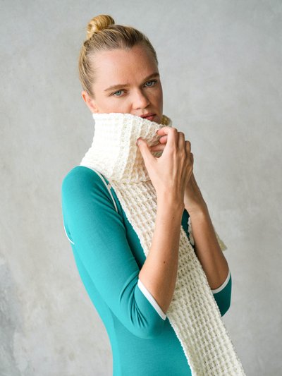 BRUNNA CO WAFFLE Crochet Scarf in Off White product