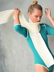 WAFFLE Crochet Scarf in Off White