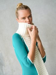 WAFFLE Crochet Scarf in Off White - Off White