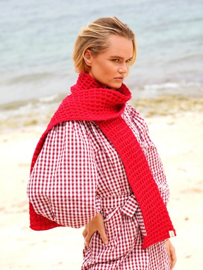 BRUNNA CO WAFFLE Crochet Scarf In Red product