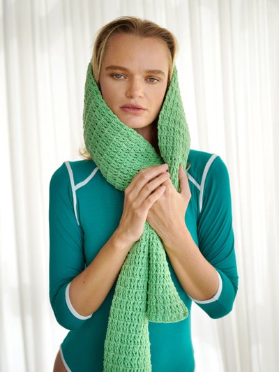 BRUNNA CO WAFFLE Crochet Scarf In Sage Green product