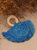 WARRIOR Raffia Straw Bag In Blue - Blue