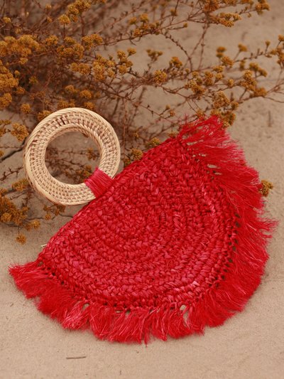 BRUNNA CO WARRIOR Raffia Straw Bag In Red product