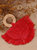WARRIOR Raffia Straw Bag In Red - Red