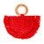 WARRIOR Raffia Straw Bag In Red