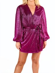 Adeline Sequin Wrap Dress In Feelin Fine