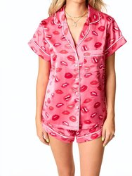 Aurora Pajama Set In Kiss And Tell - Kiss And Tell