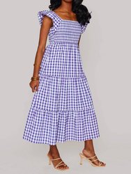 Brynn Midi Dress - Purple Checker