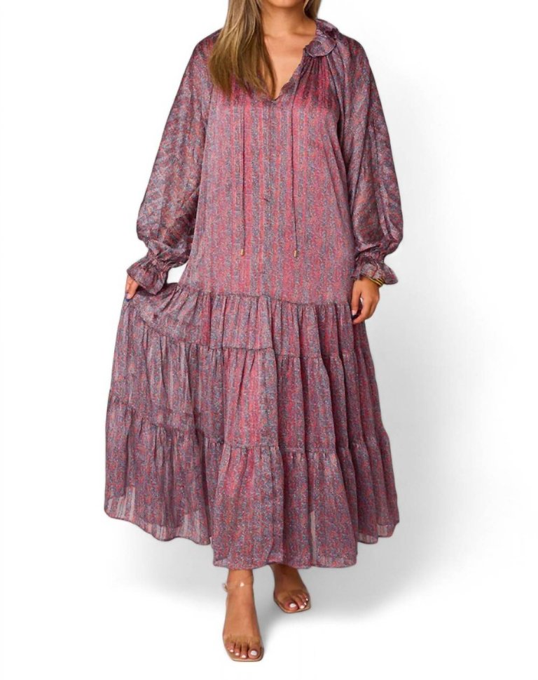 Greta Long Sleeve Maxi Dress In Forget Me Not - Forget Me Not