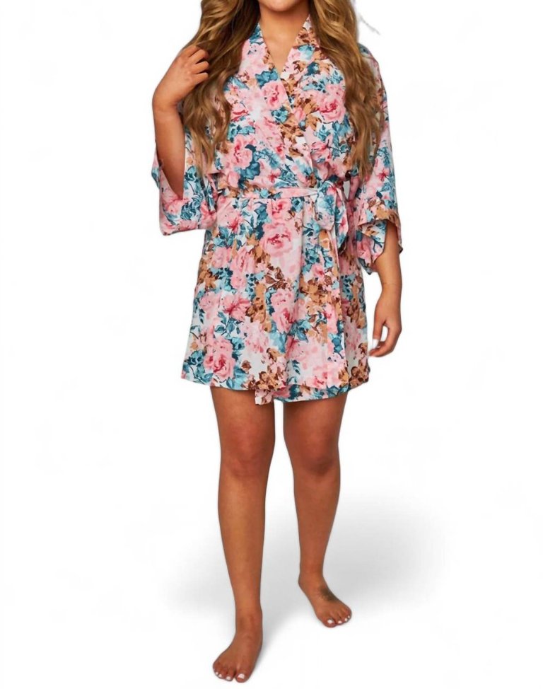 Hadid Short Robe In Fleurish - Fleurish