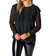 Prairie Ruffle Long Sleeve Top In Black Quartz - Black Quartz