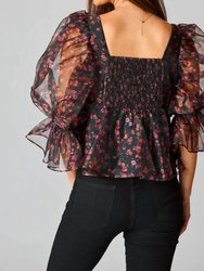 Puff Sleeve Peplum Top