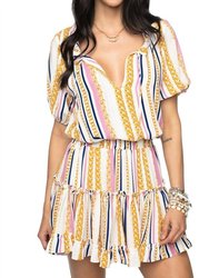 Ray Miami Short Dress With Chain Print Detail - Multi-Color