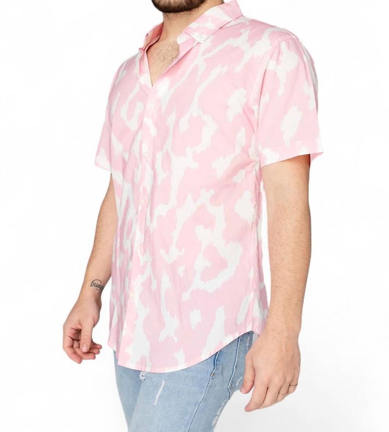 Robert Button Down Dress Shirt In Abstract Pink