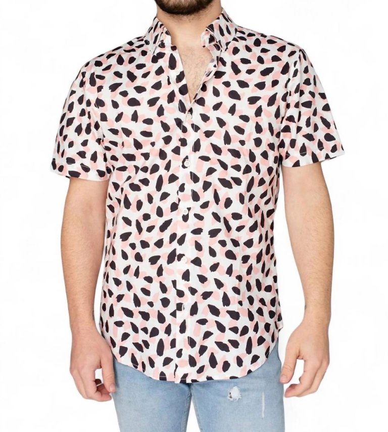 Robert Button Down Dress Shirt In Flamingo - Flamingo