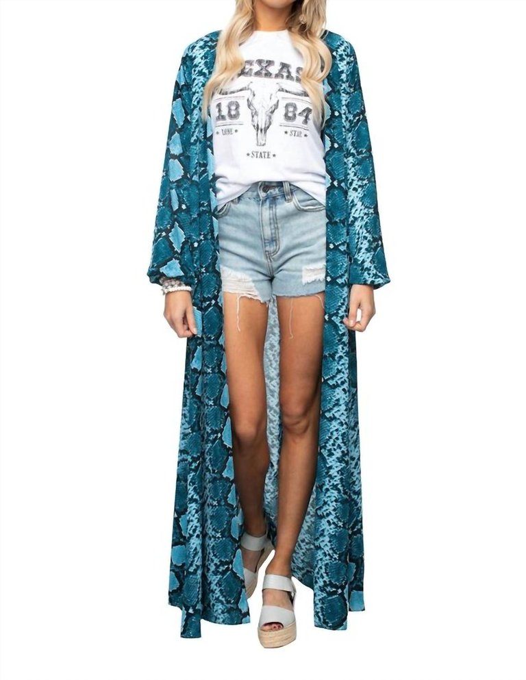 Snake Skin Kimono - Blue