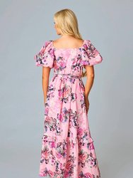 Sydney Puff Sleeve Maxi Dress In Bashful