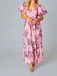 Sydney Puff Sleeve Maxi Dress In Bashful - Bashful