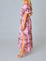 Sydney Puff Sleeve Maxi Dress In Bashful