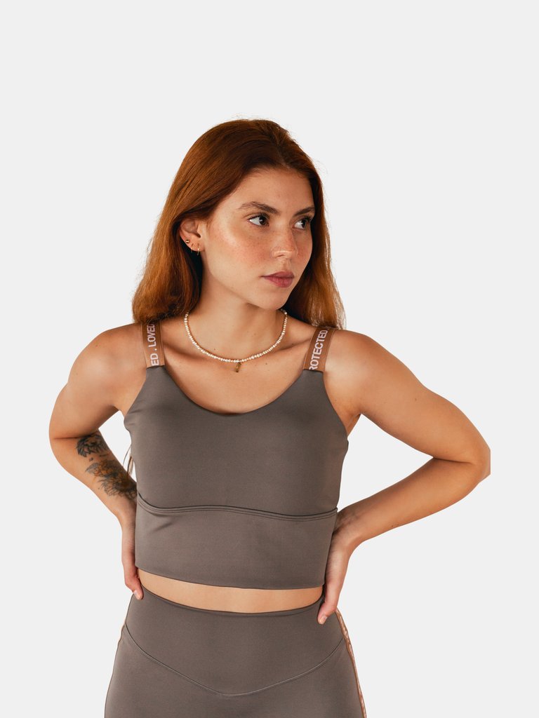 Serena Eco Bra Tank - Hematite - Hematite