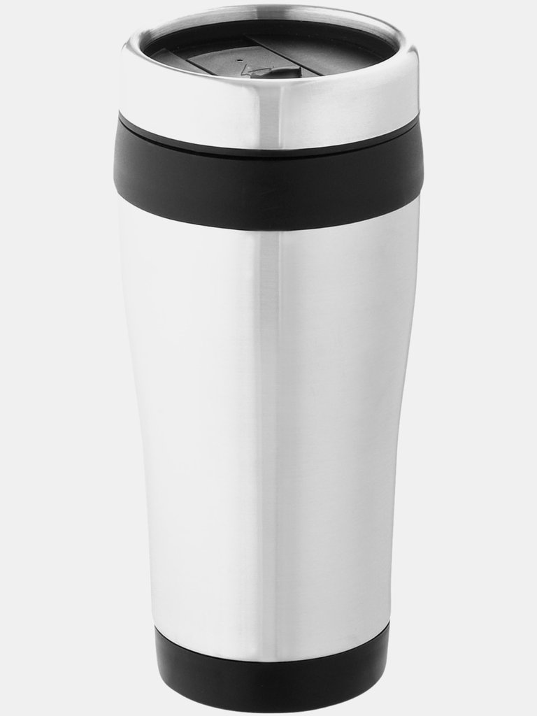 Bullet Elwood Insulated Tumbler (Silver/Solid Black) (6.9 x 3.3 inches) - Silver/Solid Black