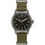 Mens Hack Watch With Green Leather Strap - Green