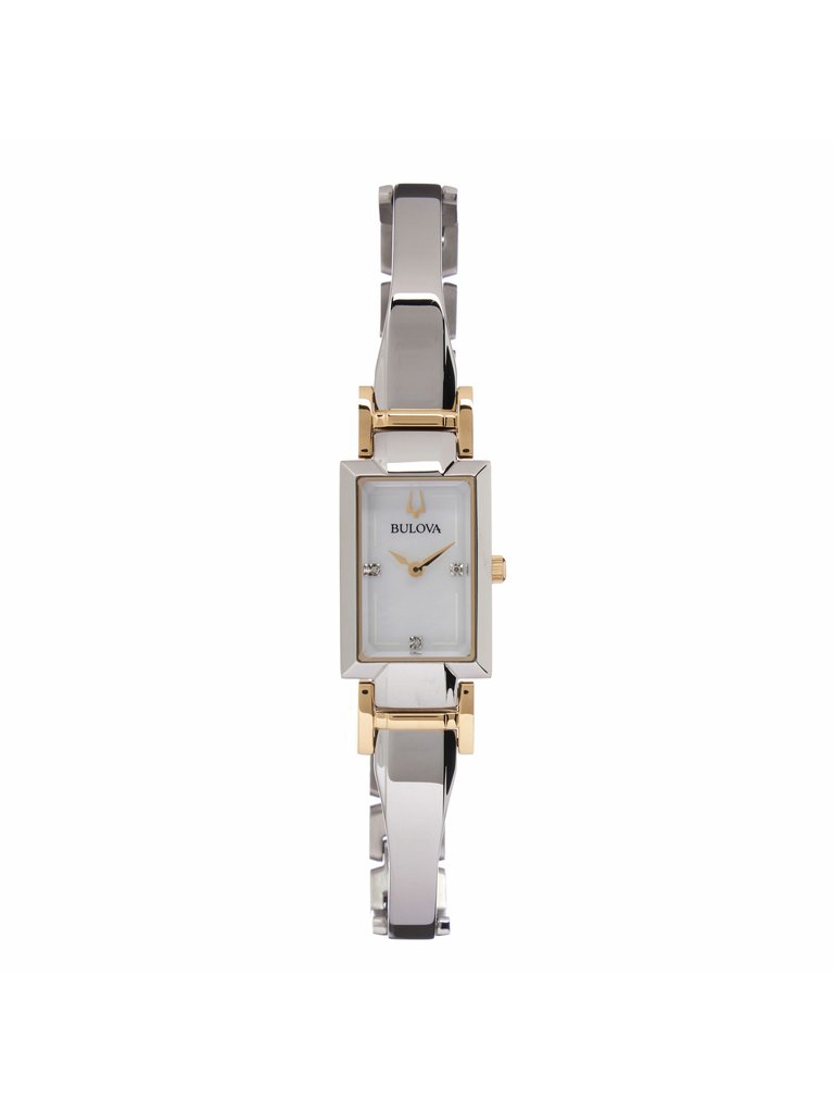 Womens 98P188 Classic Quartz Stainless Steel Watch - Silver/Gold Tone