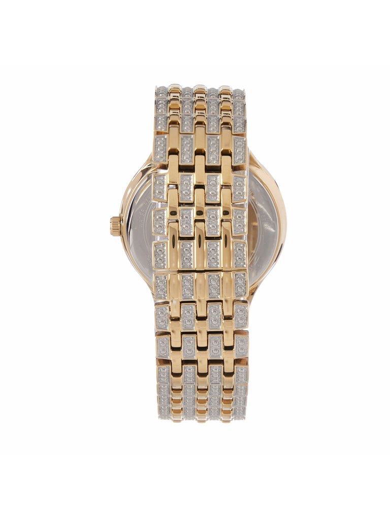 Womens Phantom 98L263 Crystal Gold Silver Dial Watch