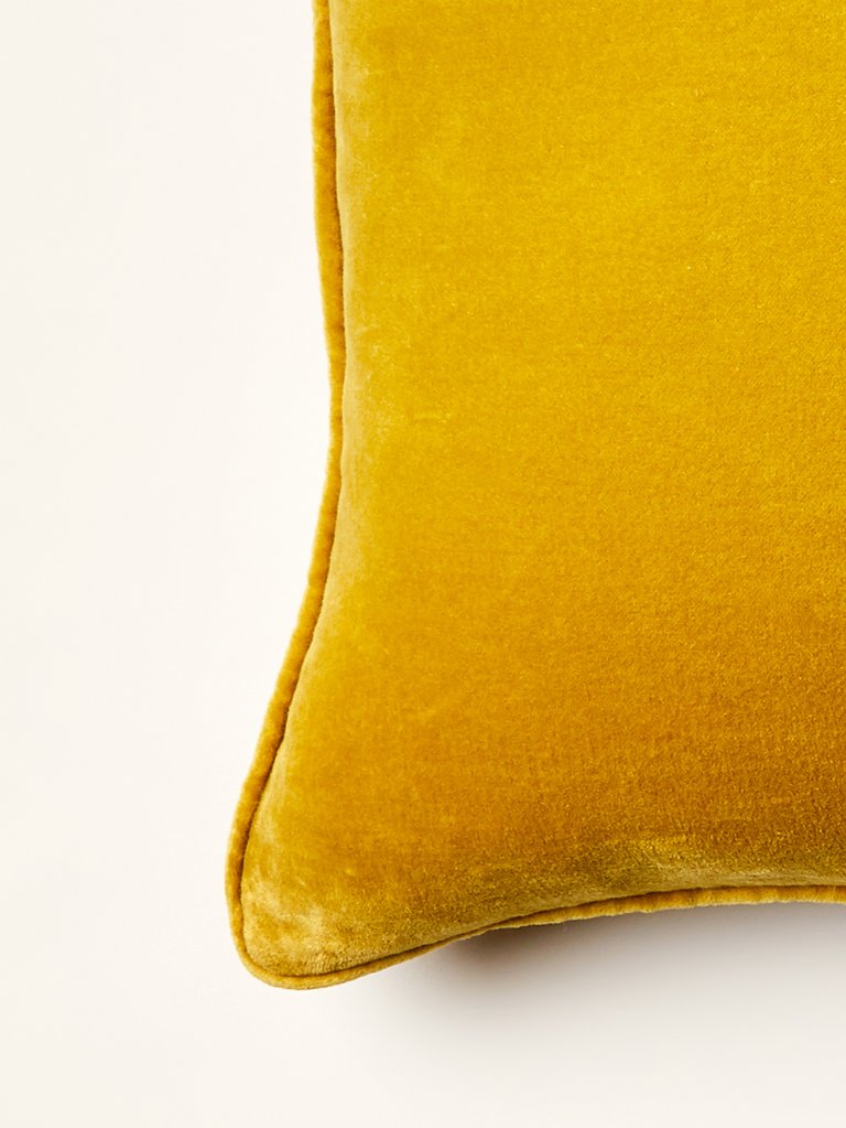 Velvet Ochre Cushion Cover