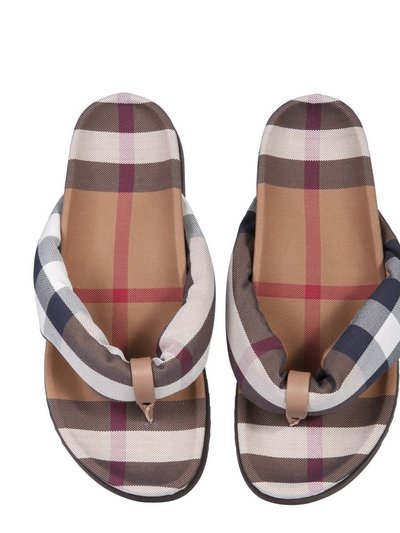 Burberry Men's Duncannon Beige Check Sandals Flip Flops product