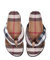 Men's Duncannon Beige Check Sandals Flip Flops - Khaki