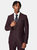 Burton Mens Tipped Single-Breasted Suit Jacket (Burgundy) - Burgundy