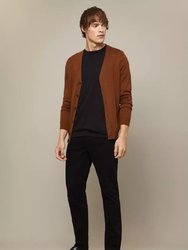 Mens 1904 Merino Blend Cardigan Sweaters - Toffee