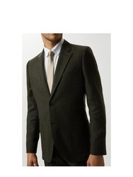 Mens Basketweave Slim Suit Jacket - Green