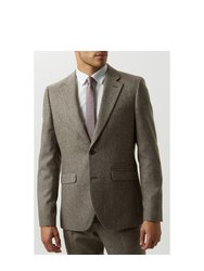 Mens Basketweave Slim Suit Jacket - Neutral